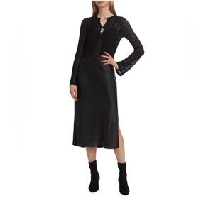 NWT dh NEW YORK Black Fay Cardigan & Dress Two-Piece Set